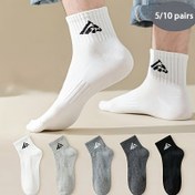 Resim 5/10 Çift Erkekler için Düz Renk Atletik Çoraplar - Nefes Alabilen Polyester-Spandex Karışımı, Yazlık Hafif Nem Emici Görünmez Çoraplar, Günlük ve Spor, Çeşitli Renkler (Beyaz, Gri, Siyah) 
