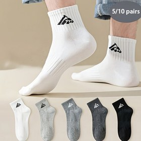 Resim 5/10 Çift Erkekler için Düz Renk Atletik Çoraplar - Nefes Alabilen Polyester-Spandex Karışımı, Yazlık Hafif Nem Emici Görünmez Çoraplar, Günlük ve Spor, Çeşitli Renkler (Beyaz, Gri, Siyah) 