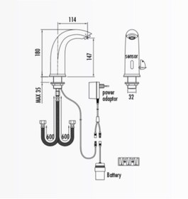 Resim Creavit Es2210 Fotoselli (sensörlü) Çift Su Girişli Lavabo Bataryası 