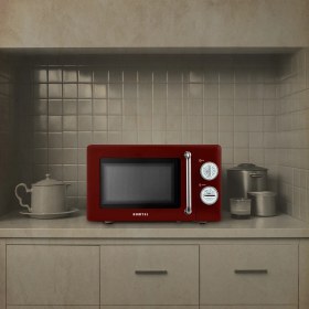 Resim Kumtel Kırmızı Retro Mikrodalga Fırın 20L Hm-08 