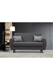 Resim Minarmobilya Alkon Ikili Koltuk-Koyu Gri 100 