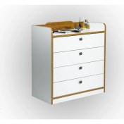 Resim Missia Mobilya Venedik Taçlı Şifoniyer Beyaz-Ceviz 