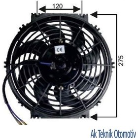 Resim Fan Motoru 12V Universal Pervaneli 10 Inch Ters 504625853 