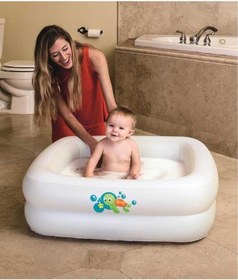 Resim Bestway 51116 Şişme Kare Bebek Havuzu 86x86x25 Cm Beyaz 
