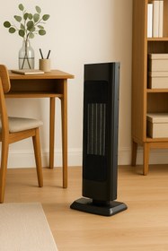 Resim Voltomat Akıllı Kule Tipi 2 Kademeli Seramik Fanlı Isıtıcı 2000W Siyah 