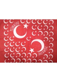 Resim Ay Yıldızlı Kare Bandana / Fular / %100 Cotton 