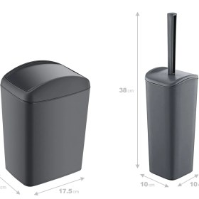 Resim Smartware Soft Çöp Kovası 5 LT ve Soft Wc Fırçası Antrasit 