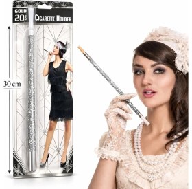 Resim Hsc Bilişim 30 cm Gümüş Payetli Sigara Tutacağı - 1920’LER Gatsby Parti Aksesuarı 