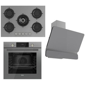 Resim Flowart Serisi Gri Ankastre Set (RS038 - QMS63CPR - D082) 