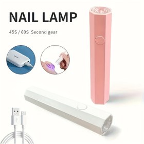 Resim Taşınabilir USB Şarj Edilebilir Jel Oje Lambası - Hızlı Kurutma LED Fırçası (20s/60s Zamanlayıcı), Kompakt Tasarım Ev ve Profesyonel Kullanım İçin, Pembe & Beyaz Seçenekler, Kablosuz Mini UV Tırnak Lambası, Jel Tırnaklar için UV Lamba 