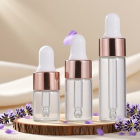 Resim 20 Adet Mini Esansiyel Yağ Örnek Şişesi - Altın Kapaklı ve Damlalıklı, 1ml/2ml 