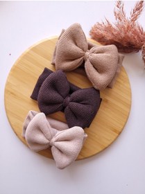 Resim SeherBebeButik Kız Bebek & Çocuk Fiyonklu Bandana 3'lü Set 
