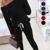 Resim Kadınlar için Omuzdan Uzun Kollu Jumpsuit, Ayarlanabilir Bağcıklı Bel - Günlük Seyahat, Tatil ve Moda için Katı Siyah Rahat Jumpsuit, Şık Uygun, Konforlu Kumaş 