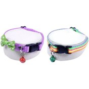 Resim Zilli Papyonlu Kedi Köpek Tasması 2'li Set 