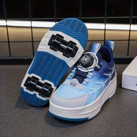 Resim 2025 Trendy Çift Modlu Paten - Döner Toka Kapatma, Çiçek Deseni ve Üstü ile Hafif Düşük Üst Spor Ayakkabılar, Dış Mekan Sporları, Günlük Giyim, Tüm Mevsimler İçin Dayanıklı Kauçuk Taban, Paten Ayakkabıları, Spor Ayakkabıları, Şık Spor Ayakkabılar, Kumaş Taban 
