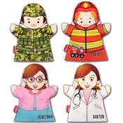 Resim 4 Parça Meslekler El Kukla Set , Eğitici Oyuncak 