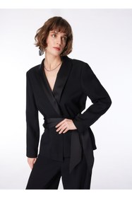 Resim Fabrika Siyah Kadın Geniş Fit Blazer F4SL-CKT0618 