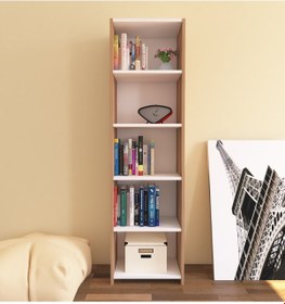 Resim Nurmobilya Nur Mobilya Maya 5 Raflı Kitaplık (Arkalıklı Model) 