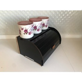 Resim Harmony Ahşap Ekmeklik Organizer,ekmek Kutusu Sepeti, Bakerybox, Ev Hediyesi Siyah 
