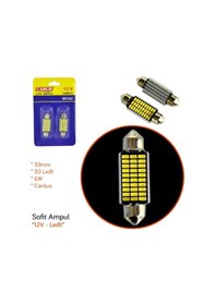 Resim Carub 12V Sofit Ampul 39 Mm 6W 30 Ledli Beyaz Canbus Metal Br0402 