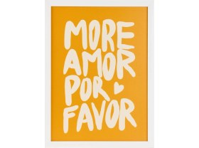 Resim More Amor Por Favor Pano - Sarı - 30X40 cm 