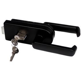 Resim Kapı Kollu Cam Kapı Kilidi- Cam Kapı Kolu Siyah Renk 