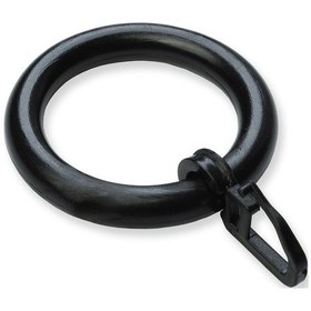 Resim Rustik Perde Halkası Ve Klips Siyah - 10 Adet 