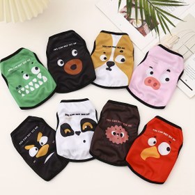Resim Orijinal Evcil Hayvan Kıyafetleri Yazlık İnce Köpek Kıyafetleri Karikatür Baskılı Kedi Kıyafetleri Nefes Alabilir Evcil Hayvan Yeleği 