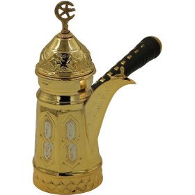 Resim İşleme Motifli Bakır Mırra Cezve 24 Cm 