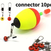 Resim 10 adet/lot Balık Ağırlığı Kaydırıcısı, Tuzlu Su Balıkçılık Aksesuarları, Float Rigging için Interlock Snap ile Paslanmaz Çelik Balıkçılık Döneri 