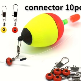 Resim 10 adet/lot Balık Ağırlığı Kaydırıcısı, Tuzlu Su Balıkçılık Aksesuarları, Float Rigging için Interlock Snap ile Paslanmaz Çelik Balıkçılık Döneri 