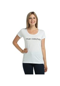 Resim Bant Giyim - Game Of Thrones Arya Beyaz Kadın T-shirt Tişört Beyaz 