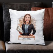 Resim Karikatürlü En İyi Kadın Mimar Yastık 