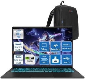 Resim ASUS Vivobook 16 V3607VH Intel Core 5 210H 64GB Ddr5 512GB SSD RTX5050 Gddr7 8gb Freedos 16" WUXGA(1920x1200) 144HZ 300Nits Taşınabilir Bilgisayar RP075F27 + Zetta Çanta 