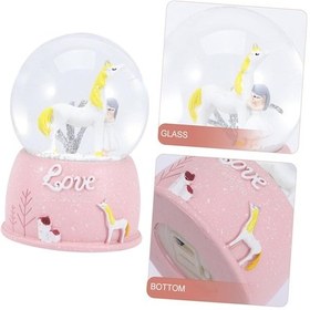 Resim River World Kar Küresi Sevimli Atlı Kız Mini Boy Işıklı 