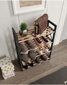 Resim Ravilo Çok Amaçlı Raf 4 Katlı Ayakkabılık Meşe Meşe 