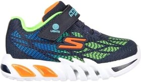 Resim Skechers FLEX-GLOW ELİTE-VORLO Küçük Erkek Çocuk Siyah Işıklı Spor Ayakkabı 