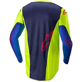 Resim Alpinestars Racer Hoen Kros Motor Jerseyi Sarı Mavi Kırmızı 