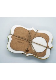 Resim Ahşap Mdf Lazer Kesim Renkli Kahverengi 6 Lı Kahve Fincan Atlığı, Bardak Altlığı, Sunum Açık Kahverengi 