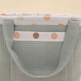 Resim Bebek Bakım Çantası - Petrol Mavisi Waffle - Puantiye 