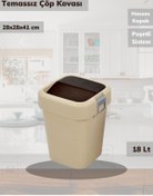 Resim Jet's Home Çöp Kovası Bas Çek Mutfak Banyo Çöp Kutusu Bej 18 Litre 