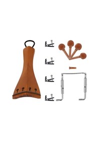 Resim Midex Vca Pack-2 Set Keman İçin Kahve Şimşir Ağacı Aksesuar Seti Çenelik Kuyruk Burgu Fix Kuyruk Pimi 