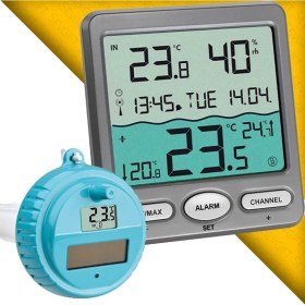 Resim Sevgift Dijital Havuz Termometresi | 'venice' Havuz Sıcaklık Ölçer | Ortam Isı Nem Ölçer | Tfa 30.3056.10 