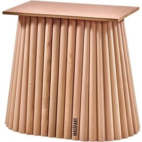 Resim Masifart Suare Robus Papatya Ayak Cilasız Ham Ahşap 