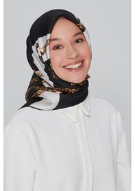 Resim Armine Saf İpek Eşarp Nostalji Sura S -7832d-20 Siyah 