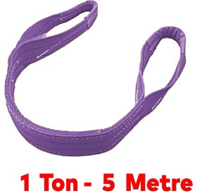 Resim Badem10 Spanzet Sapan Polyester Sağlam Yük Kaldırma Lila Renk 1 Ton 5 Metre Taşıma Indirme Halat 