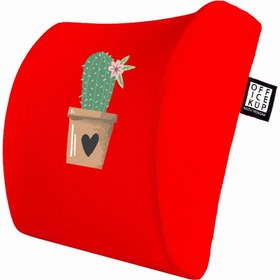 Resim AVANTAJLI 4'LÜ OFİS SETİ: Visco Bel Destek Yastığı & Oturma Minderi & Mousepad & Kupa - Cactus Kırmızı - HAYIR 
