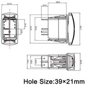 Resim Rocker Geçiş Anahtarı 12v 24v Push Düğmesi Deniz Anahtarı 20a Işıklı Çubuk Kapalı 5 Pin Sis Farları, Led Kırmızı 