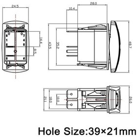 Resim Rocker Geçiş Anahtarı 12v 24v Push Düğmesi Deniz Anahtarı 20a Işıklı Çubuk Kapalı 5 Pin Sis Farları, Led Kırmızı 