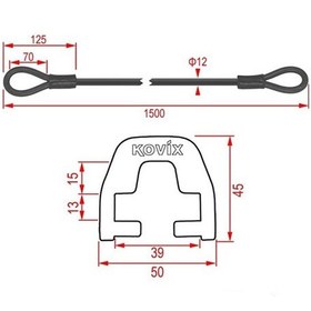 Resim Kovıx Kza-150 Çelik Kilit + Kd6 Bağlantı Adaptörü N11.2033 